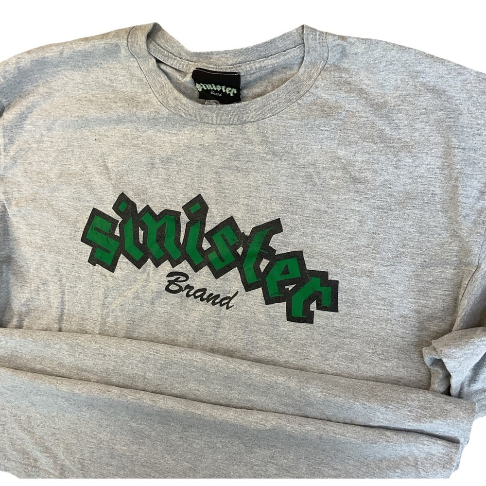 Vintage Sinister Brand T-Shirt Men Sz 2XL Y2K Graphic Tee Skater Grunge Retro